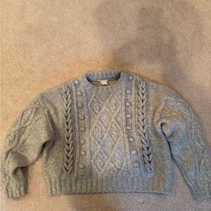H&M Light Gray Cable Knit Sweater
